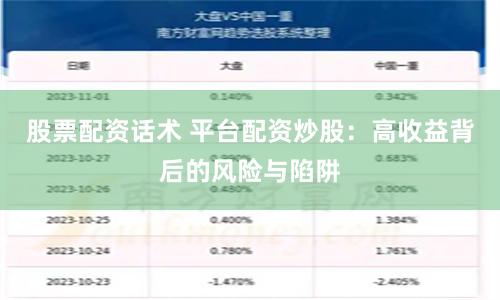 股票配资话术 平台配资炒股：高收益背后的风险与陷阱