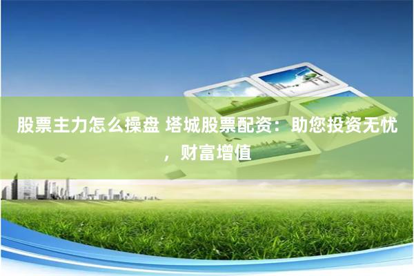 股票主力怎么操盘 塔城股票配资:助您投资无忧,财富增值